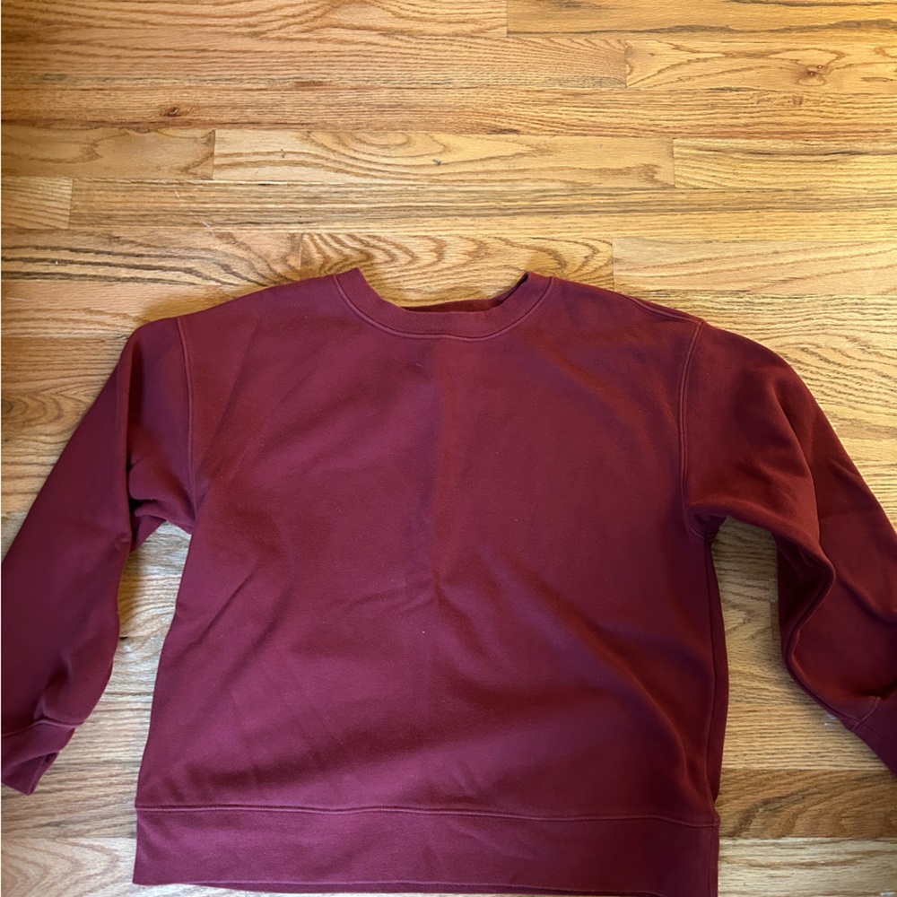Dark red Fabletics crew neck sweatshirt